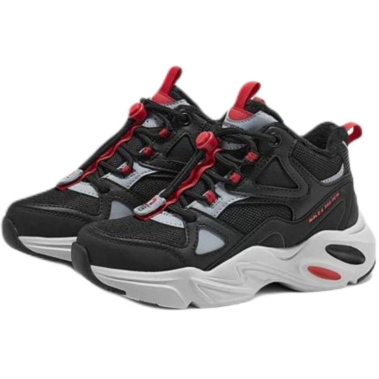 Skechers Мальчиковые нескользящие низкие повседневные ботинки Black/Green/Red для детей 3-7 лет — фото 2