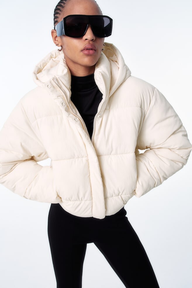 

Пуховик с капюшоном H&M, бежевый