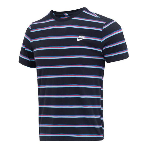 

Футболка Nike Sportswear Striped Short Sleeves 'Blue', черный