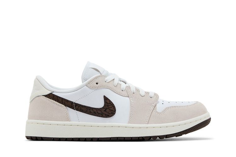 Бутсы Air Jordan Air Jordan 1 Low Golf 'Light Orewood Elephant', белый — фото 2