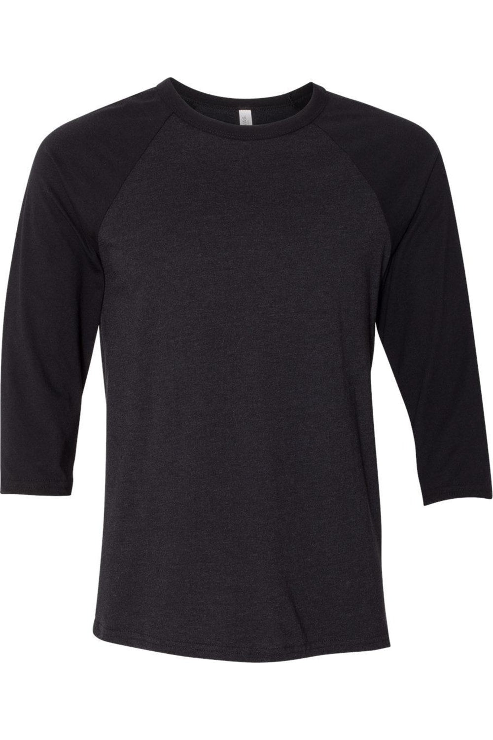 

Бейсбольная футболка с рукавом три четверти BELLA + CANVAS, цвет black heather/ black
