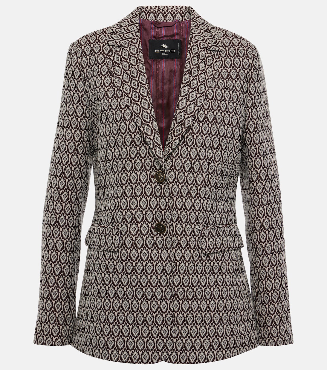 

Пиджак из хлопковой смеси с принтом Etro, Multicolour On Beige Base