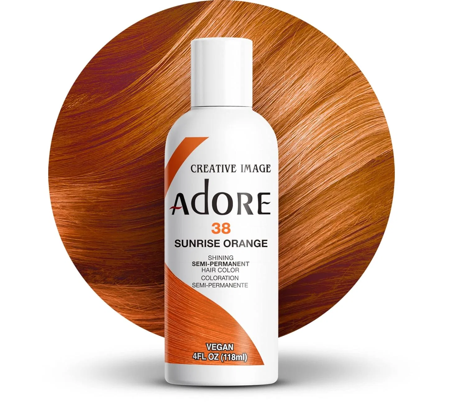 Полуперманентная краска для волос Adore Shining, оттенок 38 Sunrise Orange Adore, 38 Sunrise Orange