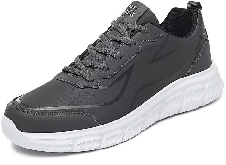 

Мужские водонепроницаемые повседневные кроссовки из искусственной кожи для прогулок и спорта на улице Zonkacen, белый/серый