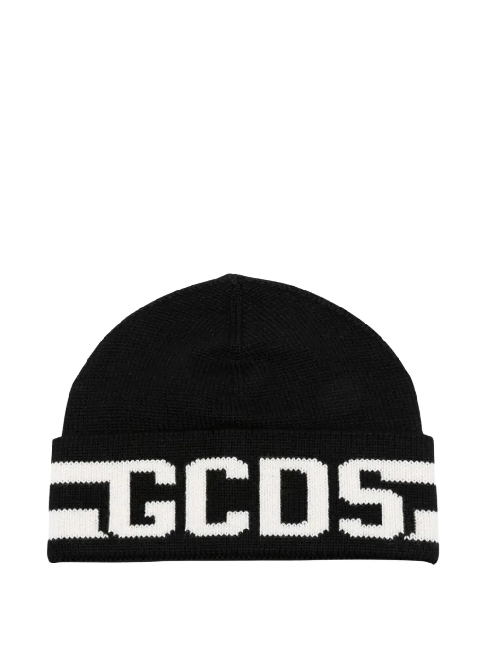 

Вязаная шерстяная шапка с логотипом Gcds, черный