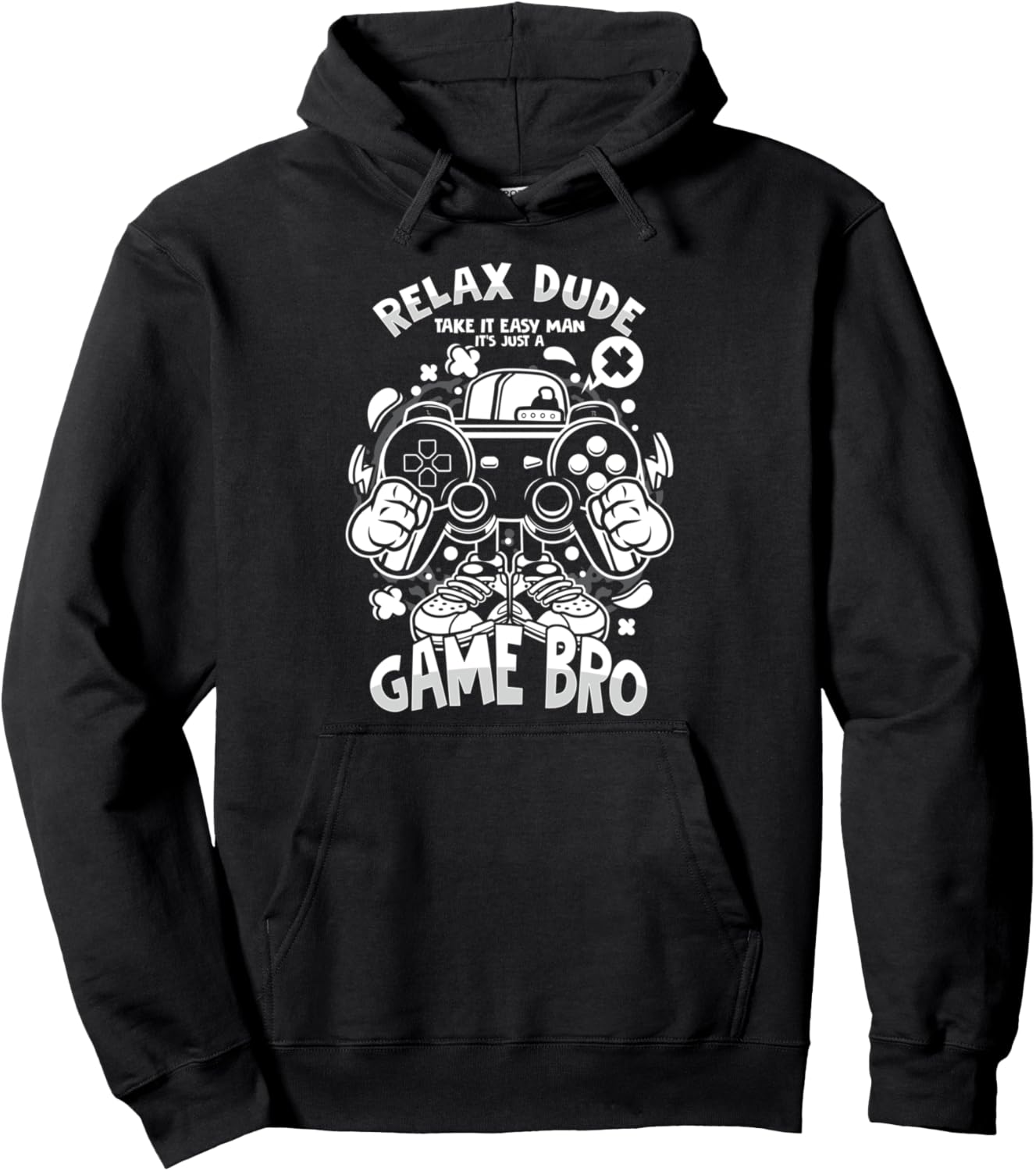 

Толстовка для ПК-игровых консолей Just Game Bro Relax Dude черного цвета Game Play Game Friends Player Video Geek Gift, Черный, Толстовка для ПК-игровых консолей Just Game Bro Relax Dude черного цвета Game Play Game Friends Player Video Geek Gift