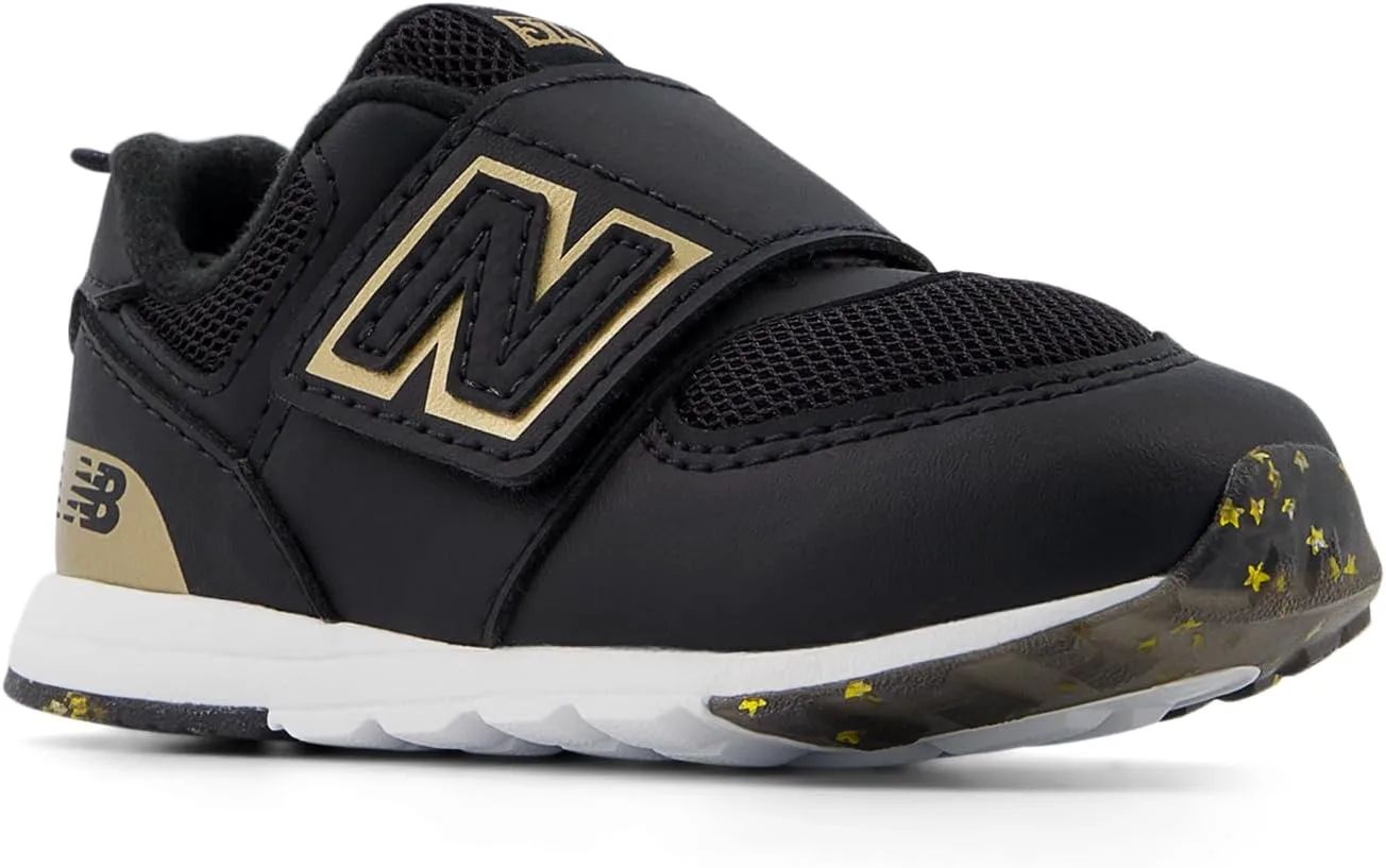 Кроссовки New Balance 574 New-b для маленьких мальчиков на липучке, черный/золотой — фото 3