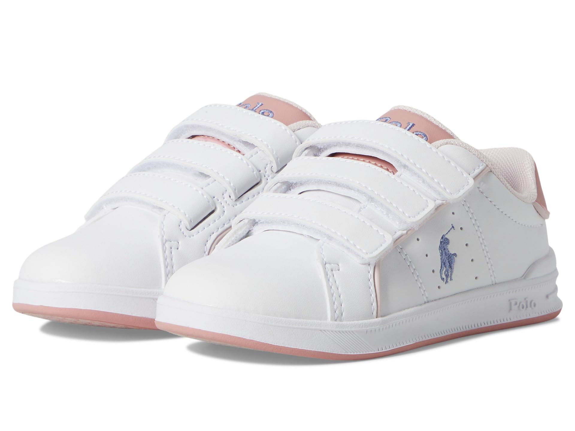 

Кроссовки Polo Ralph Lauren Kids Heritage Court III EZ, цвет White/Pink