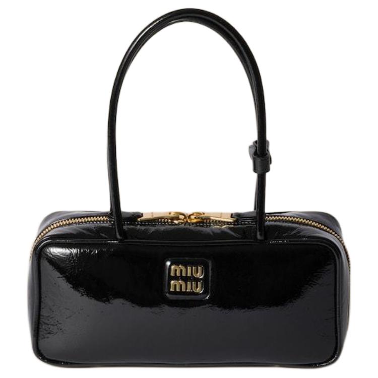 

MIU MIU Женская кожаная сумка через плечо черная