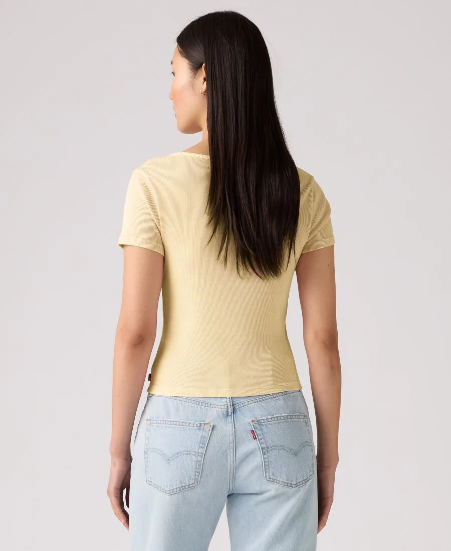 Женская базовая футболка с квадратным вырезом Levi's, Garment Dye Fa191913 French Vanilla — фото 4