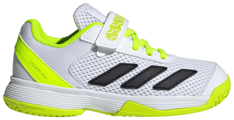 

Кроссовки adidas CourtFlash Hook & Loop C 'White Black Lucid Lemon', белый