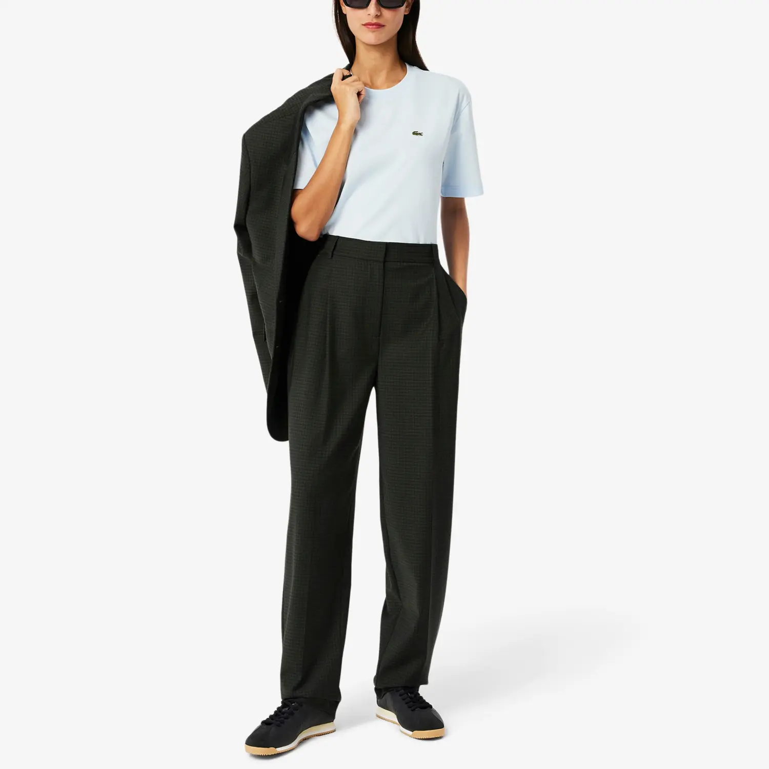 Футболка женская LACOSTE Синяя, стильная и комфортная — фото 4