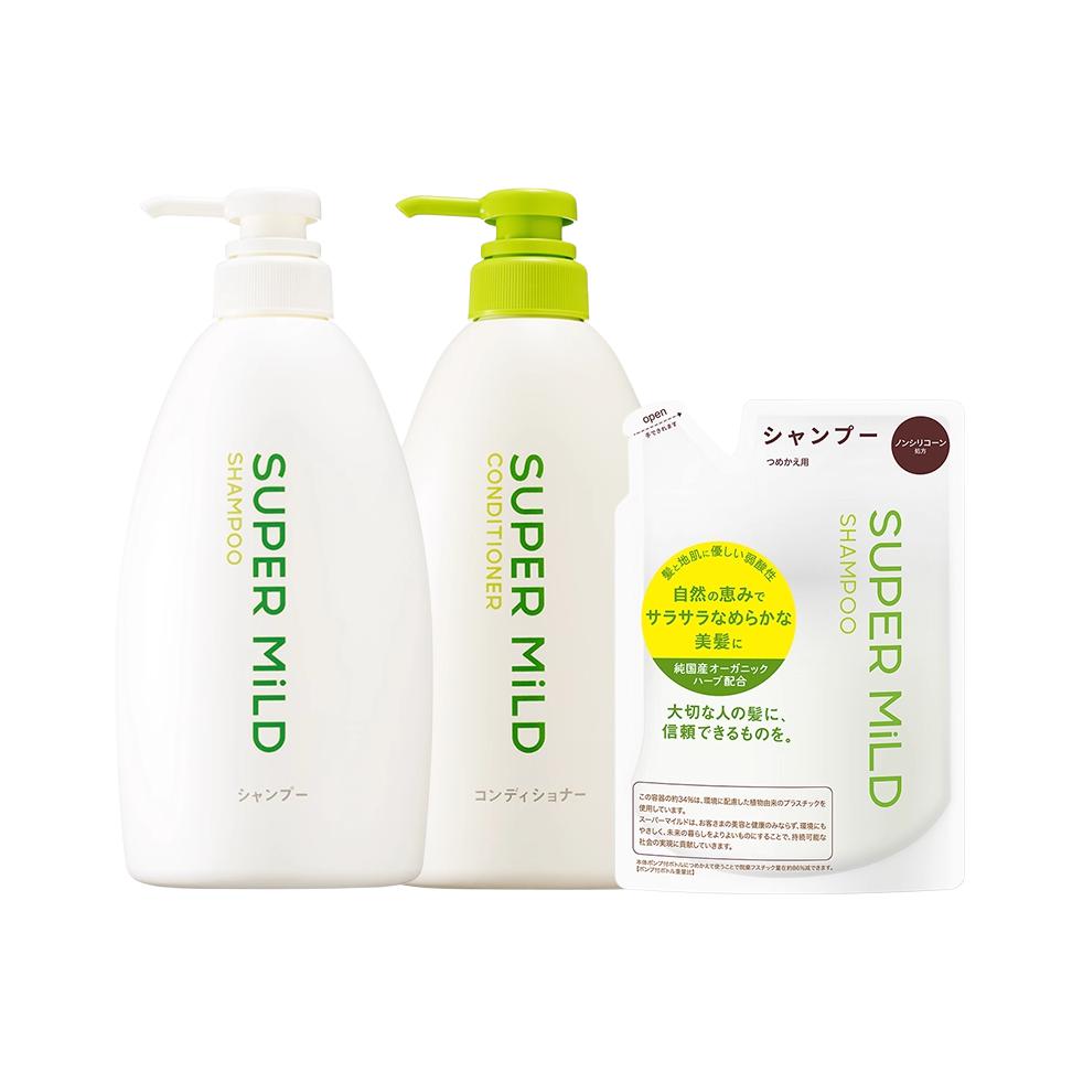 

Super Mild Shiseido Green Meadow аромат, набор шампуня и кондиционера глубокой очистки большой емкости 600мл*2