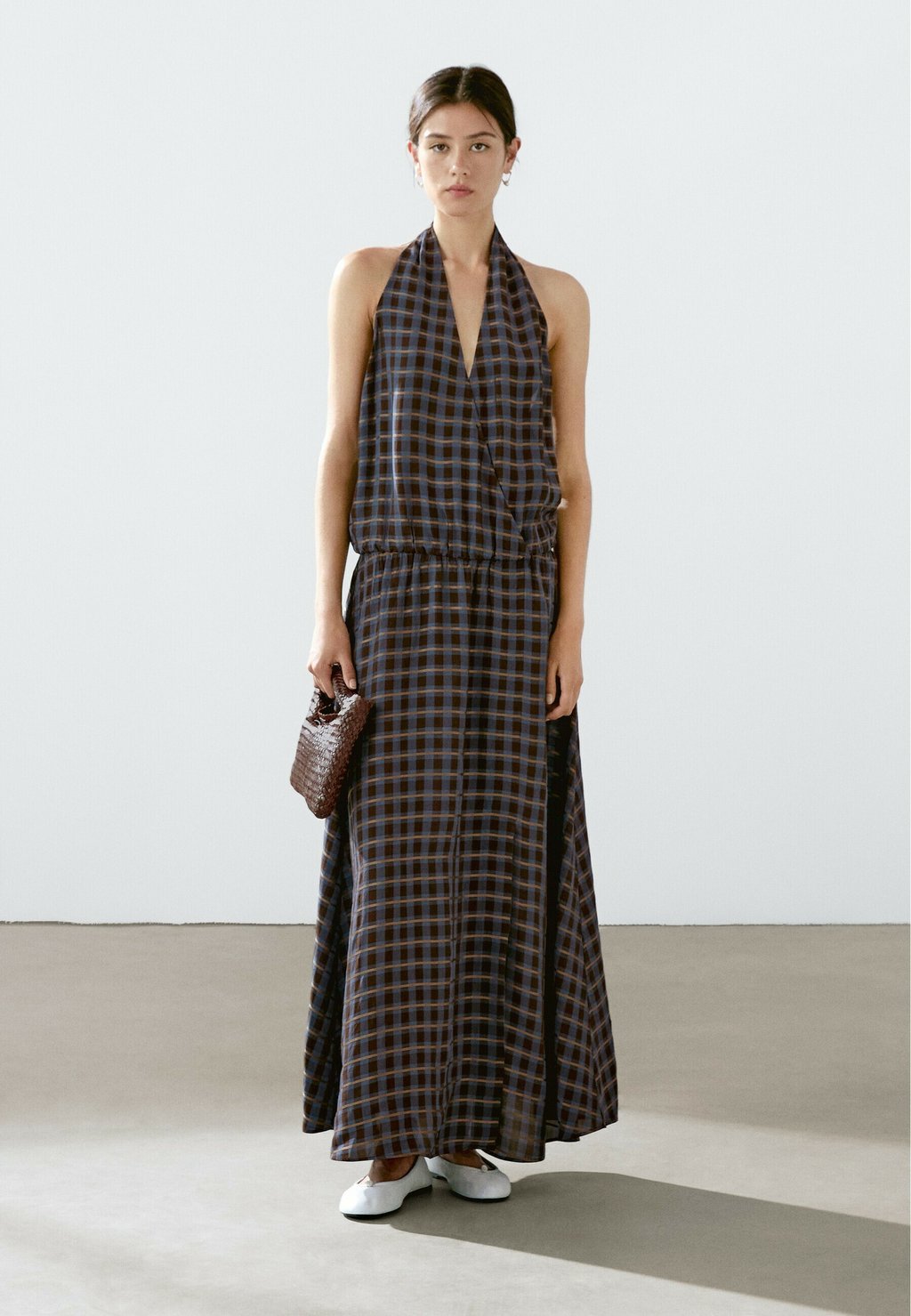 

Платье макси PRINTED FLOUNCE Massimo Dutti, темно-коричневый