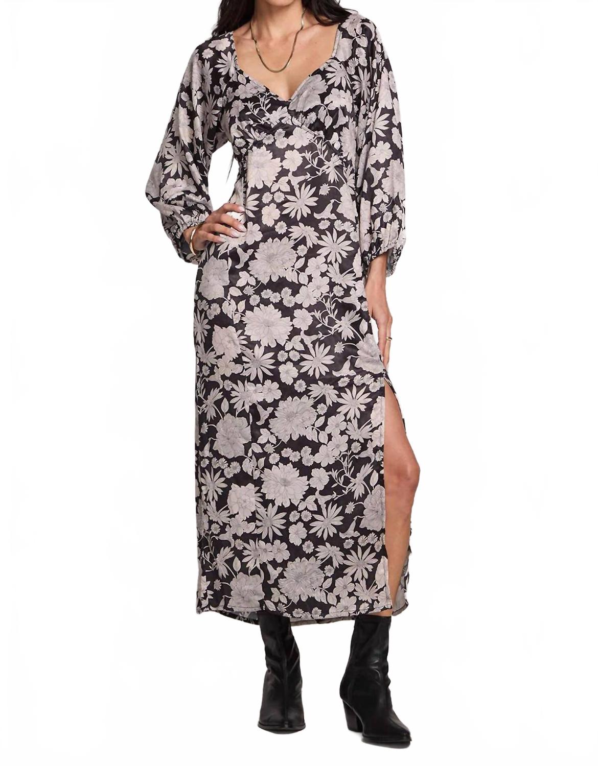 

Платье миди Raina в черном цвете Saltwater Luxe, Black Bloom