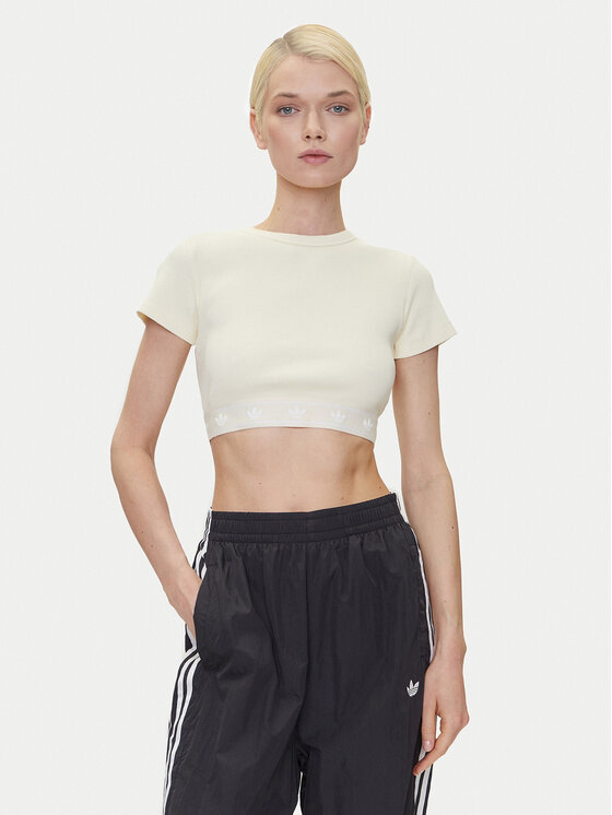 

Облегающая футболка Ribbed JD0040 Adidas, бежевый