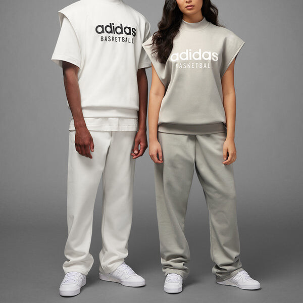Футболка баскетбольные безрукавки толстовка Adidas, белый — фото 4