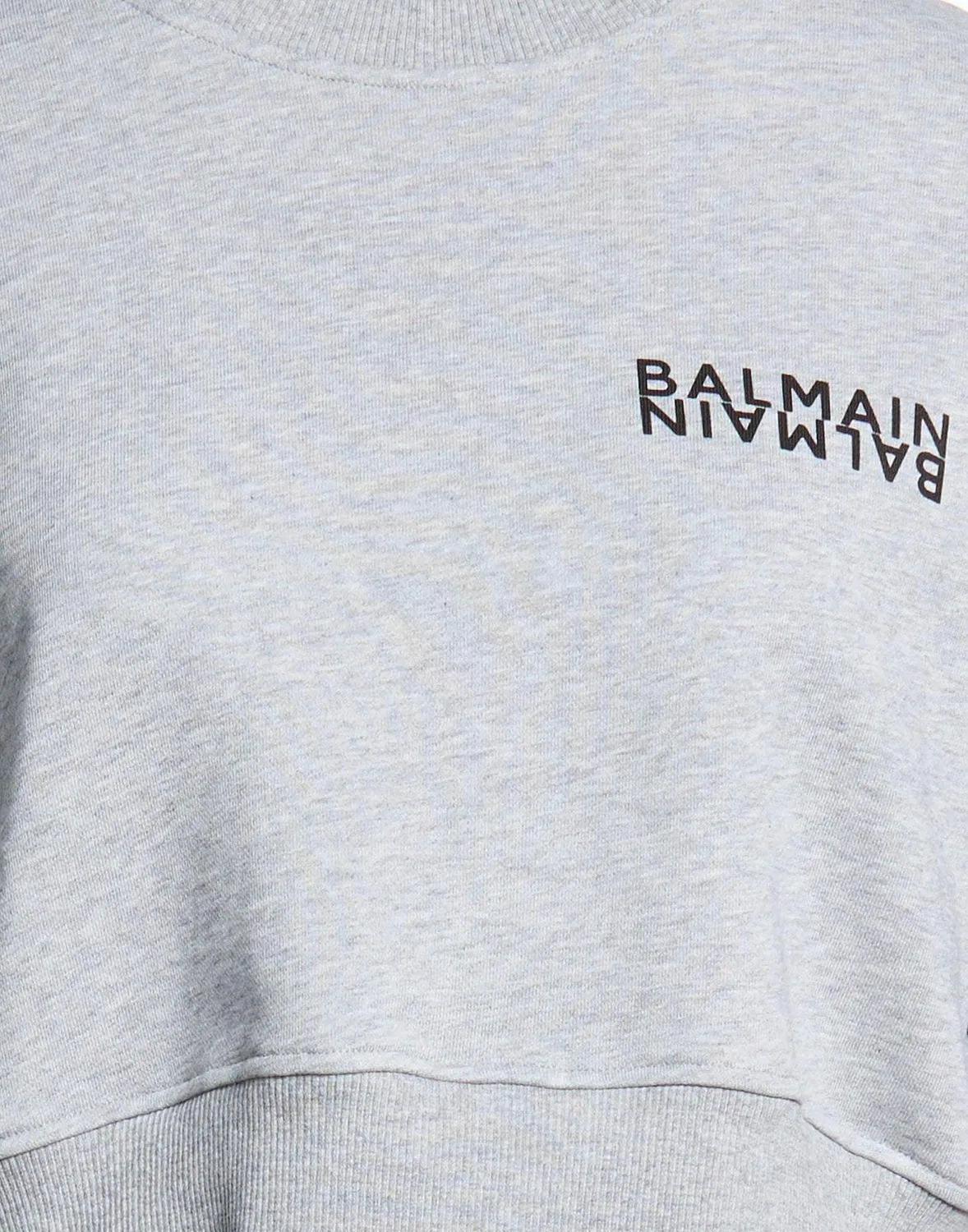 Свитшот из французского футера BALMAIN серый — фото 4