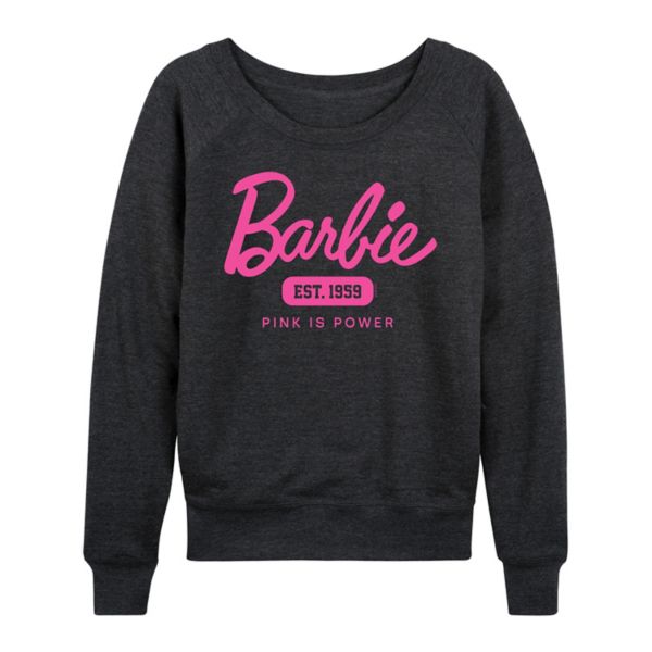 

Женская розовая футболка с длинным рукавом Power French Terry Barbie, серый