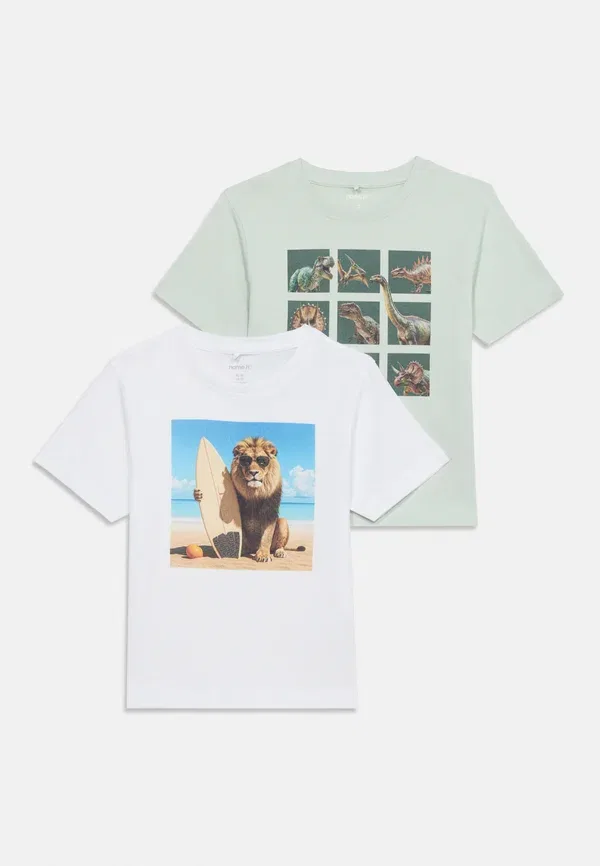 Футболка Name It Nmmvoto 2p ss nreg top print t-shirt, бледно-аквамариновый/ярко-белый — фото 3
