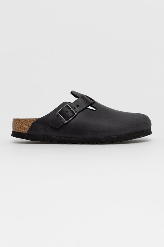 Кожаные шлепанцы Boston SFB Birkenstock, черный