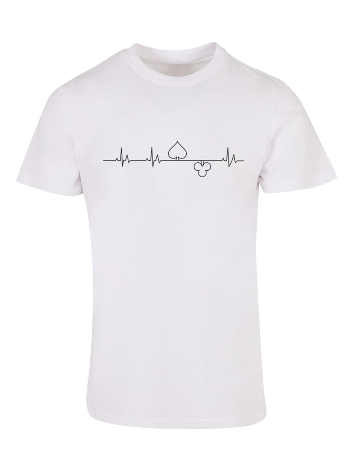 

F4NT4STIC Футболка «Сердцебиение, покер в форме сердца» белого цвета, Белый, F4NT4STIC Футболка «Сердцебиение, покер в форме сердца» белого цвета