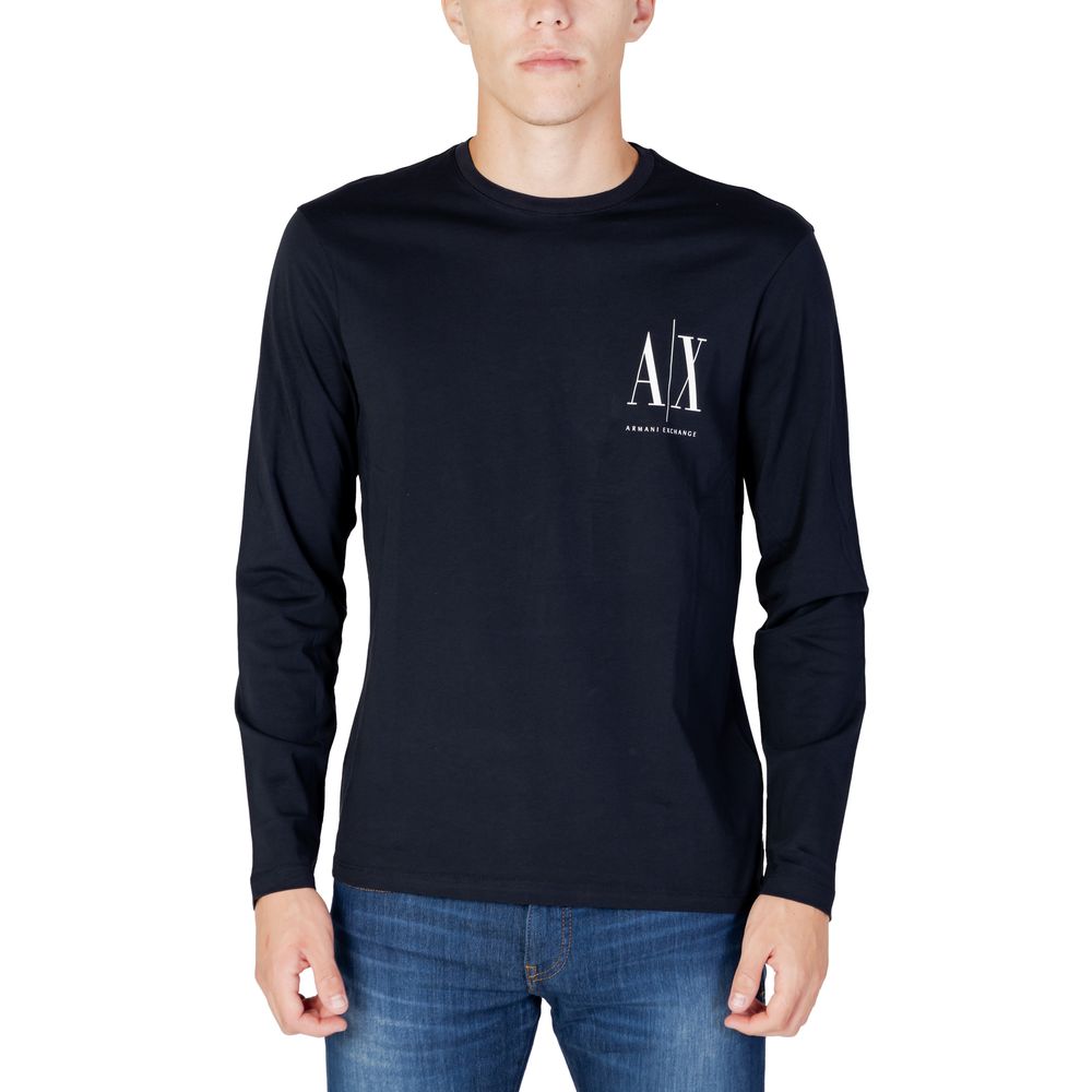

Синяя хлопковая футболка Armani Exchange