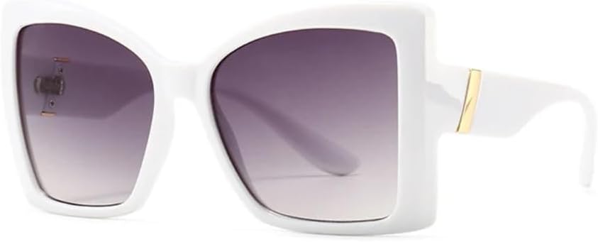 

Роскошные солнцезащитные очки «кошачий глаз» в крупной оправе для женщин, модные винтажные популярные солнцезащитные очки, сексуальные женские очки с защитой от УФ-излучения UV400 SZVVBKK, White Gray