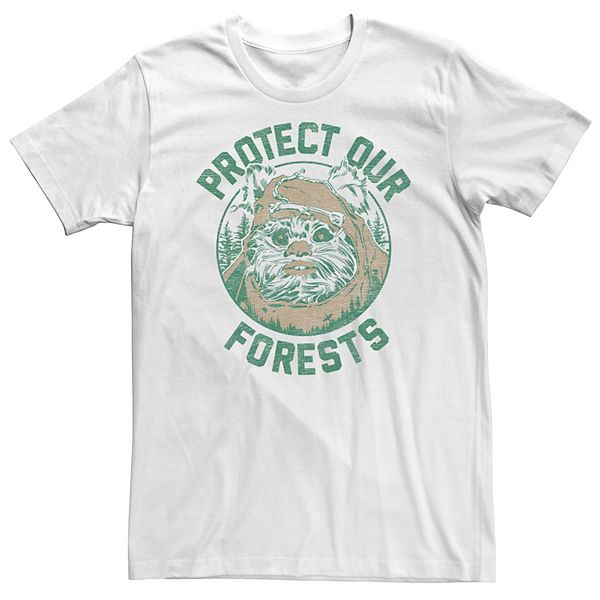 

Футболка Big & tall Star Wars Ewok "Protect our forests" прозрачная Earth Day Licensed Character