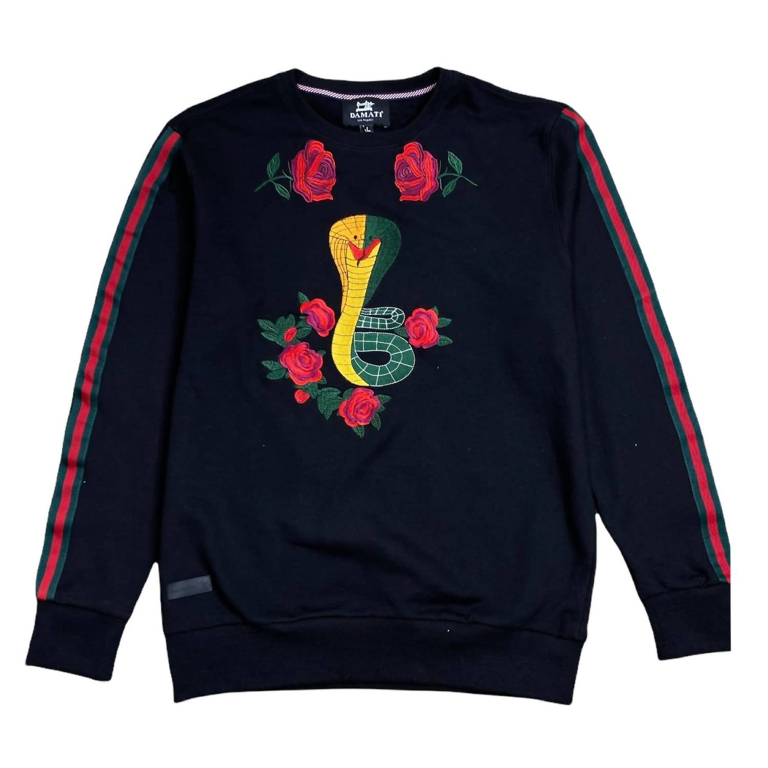 

Мужская толстовка Roses Crewneck черного цвета DAMATI