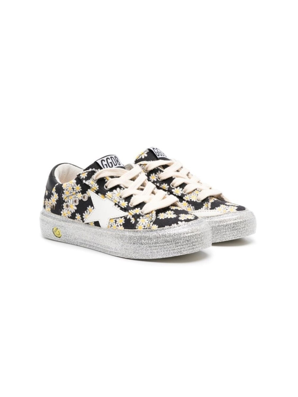 

Golden Goose Kids кеды May с цветочным принтом, черный
