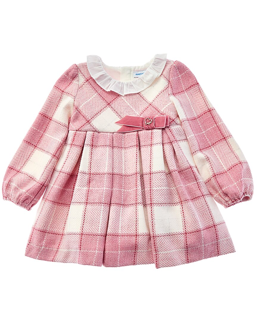 

Платье Mayoral Plaid в деловом стиле из смесовой шерсти, розовый