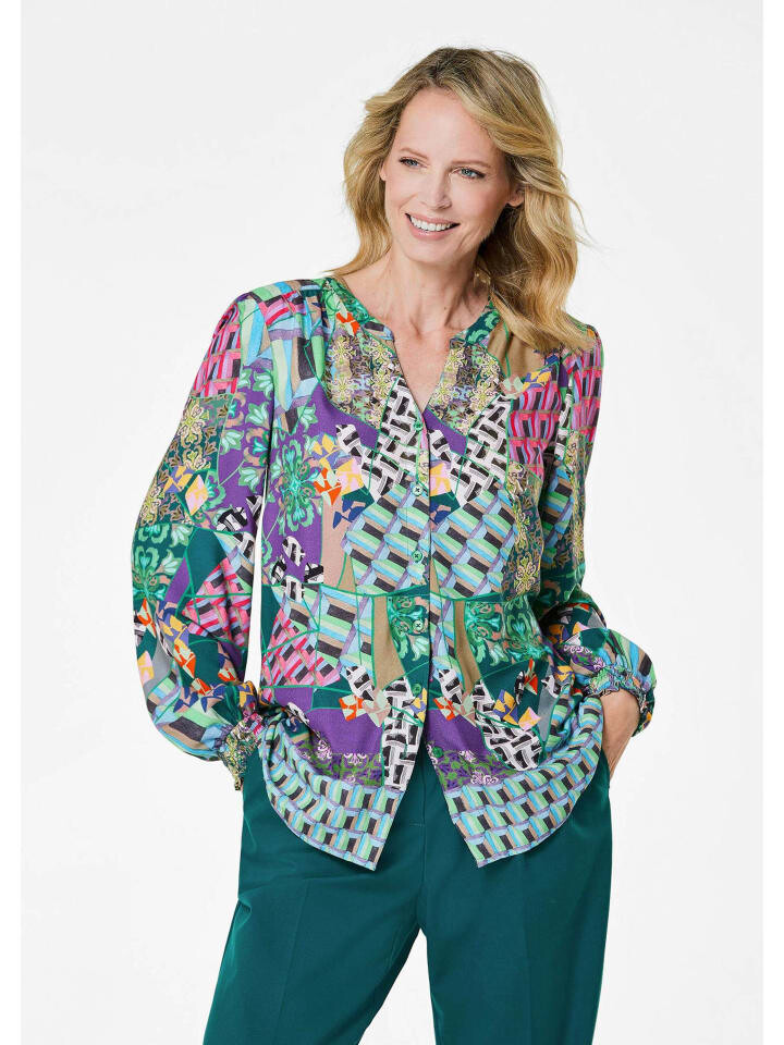 

Блуза GOLDNER, цвет dunkelgrün/gemustert