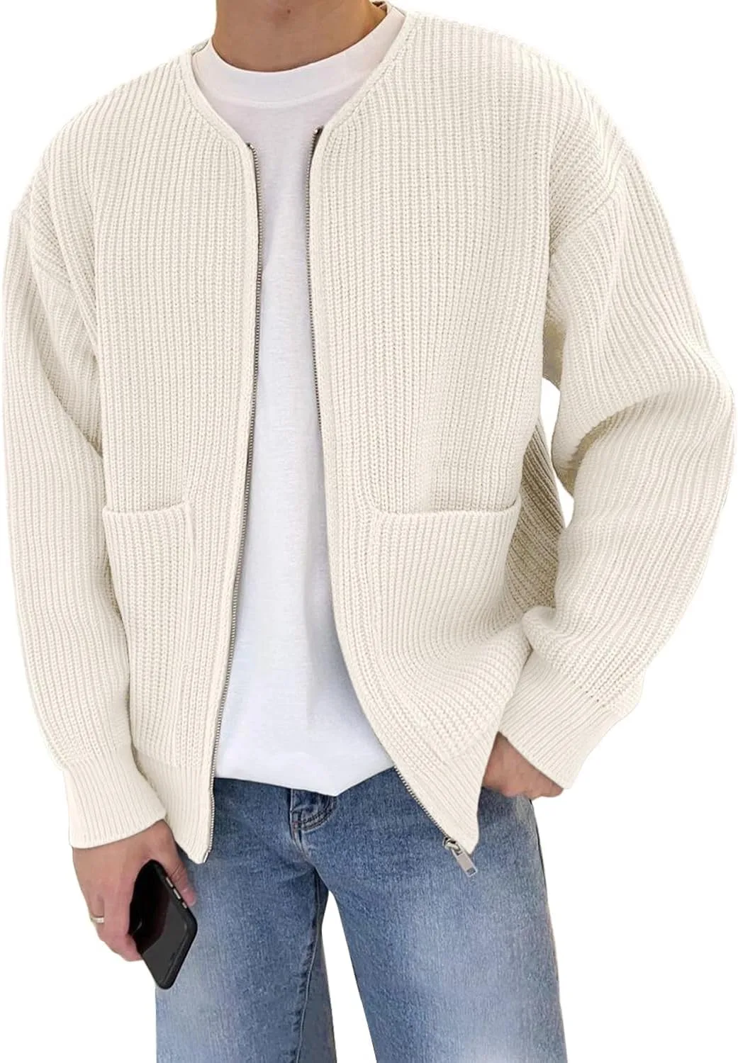 

Мужской кардиган Flygo с молнией и карманами