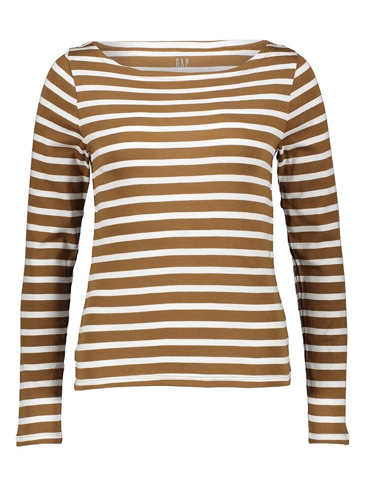 

Лонгслив GAP, цвет braun/weiß