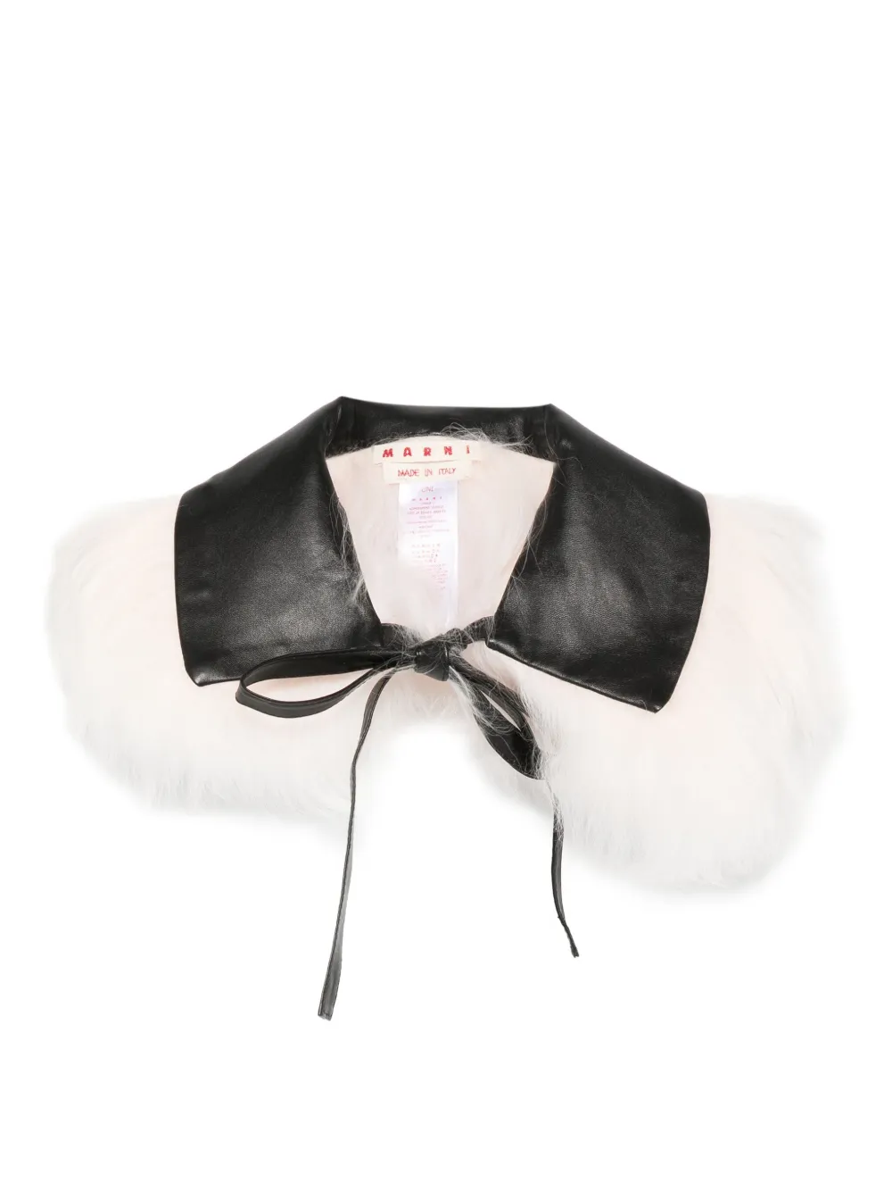 

Меховой воротник с кожаной отделкой Marni, белый