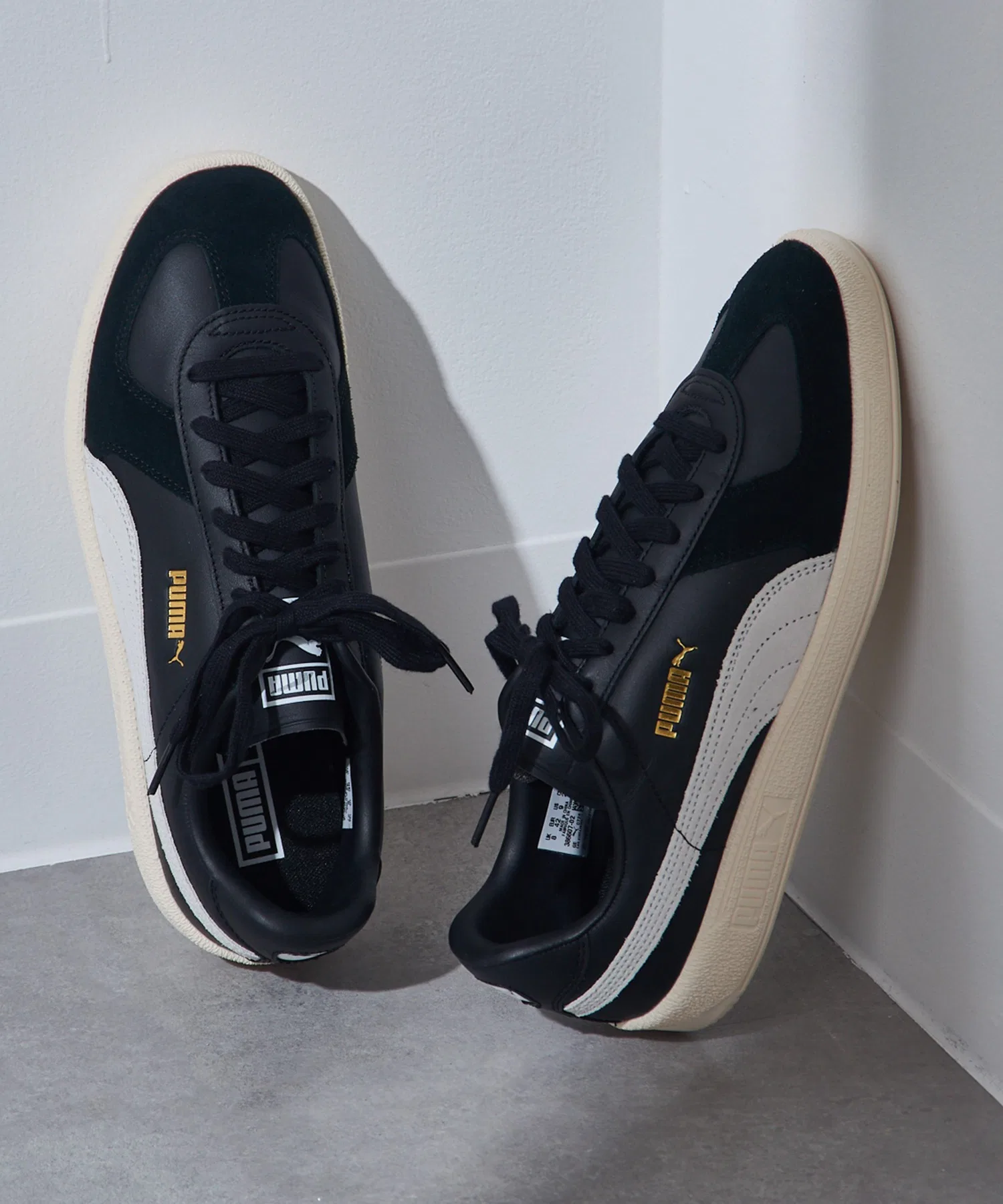 Унисекс кроссовки PUMA Army Trainer из кожи чёрные — фото 2
