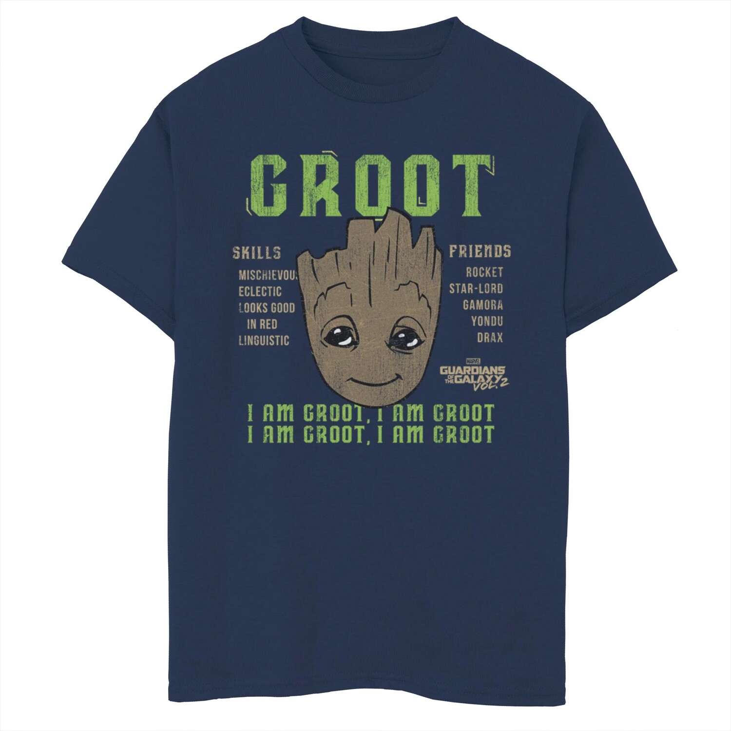 

Футболка с рисунком Marvel Guardians Groot Info для мальчиков 8–20 лет Licensed Character