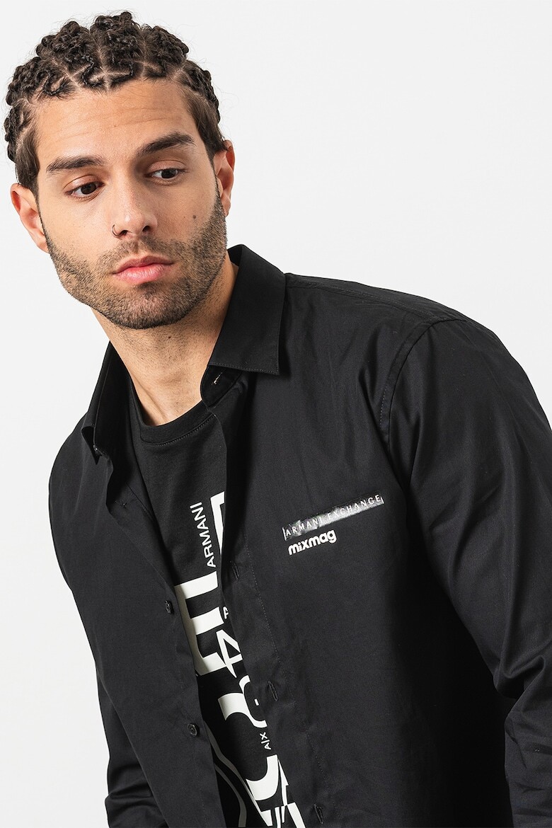 

Рубашка с логотипом спереди Armani Exchange, черный