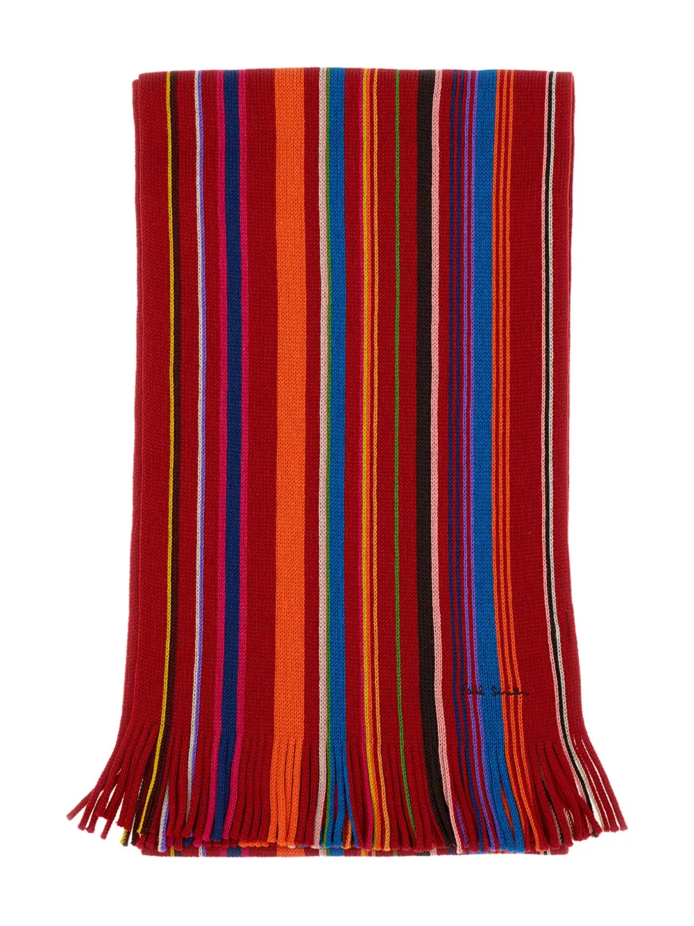 

Полосатый шарф с бахромой Paul Smith, красный