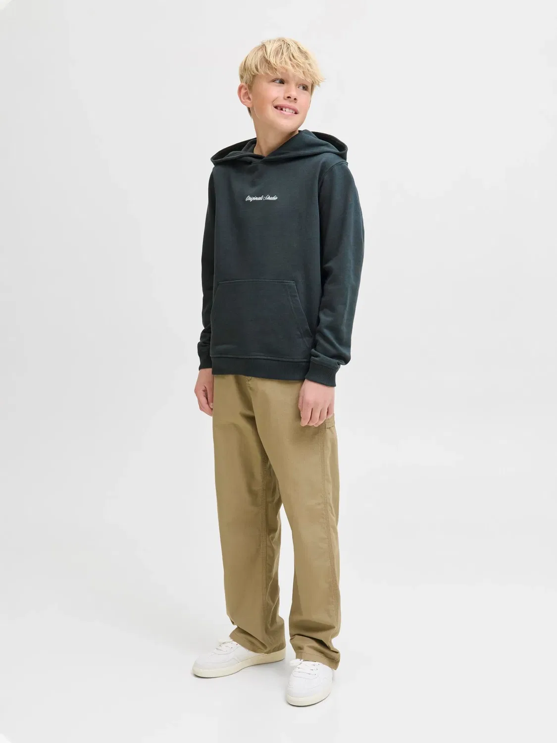 Капюшон худи, начес, JACK & JONES Junior, forest river — фото 4