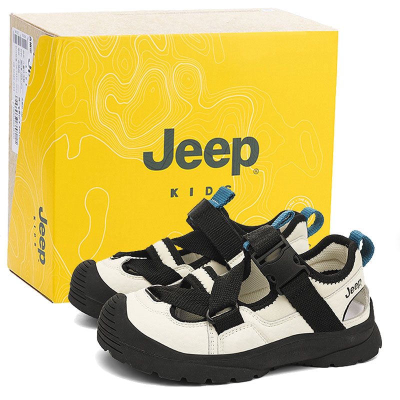 Дышащие детские сандалии для детей Jeep, слоновая кость/белый/серый/зеленый — фото 2