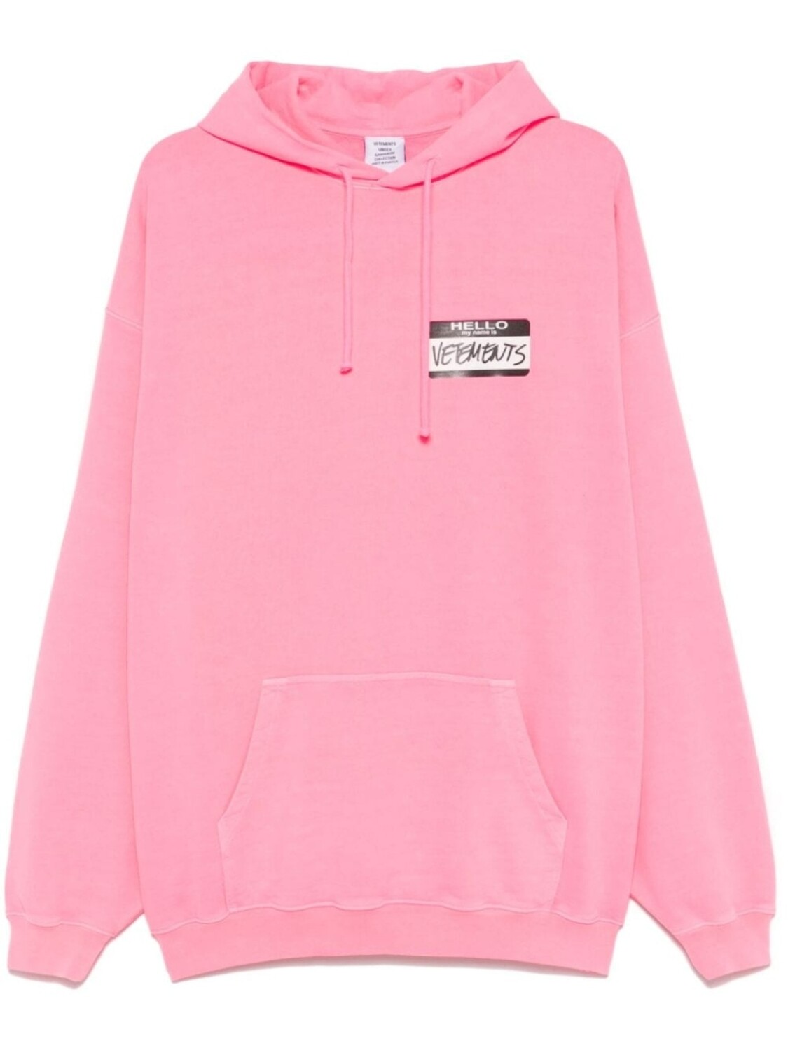 

Толстовка с капюшоном VETEMENTS My Name Is Vetements, розовый