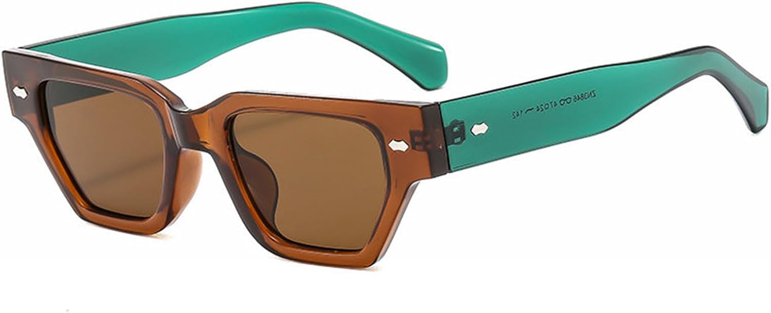 

Мужские винтажные солнцезащитные очки Helena Square Rivets, модные дизайнерские солнцезащитные очки UV400, женские солнцезащитные очки с градиентным переходом цвета шампанского, C4