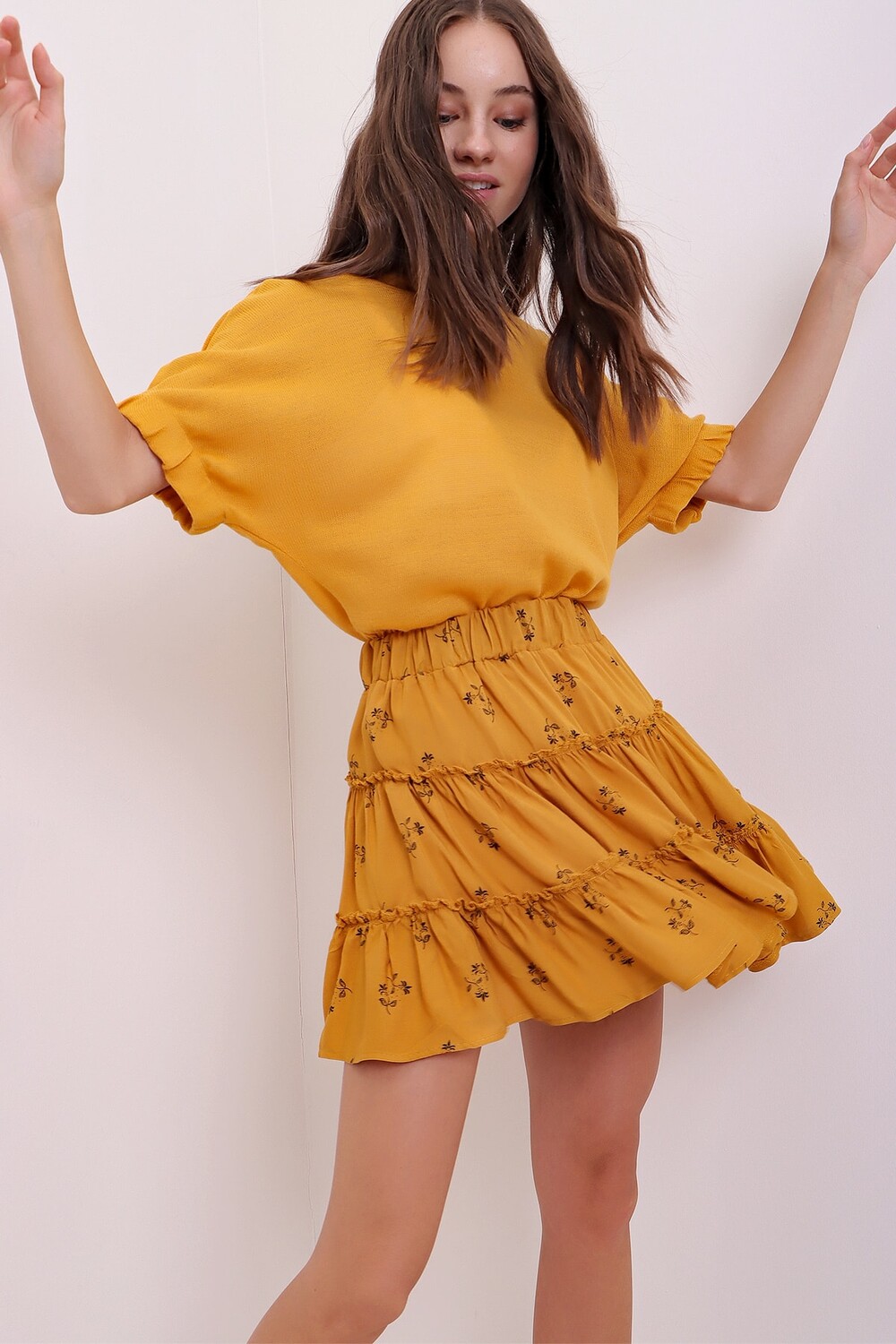 

Юбка - Желтая - Мини Trend Alaçatı Stili, желтый