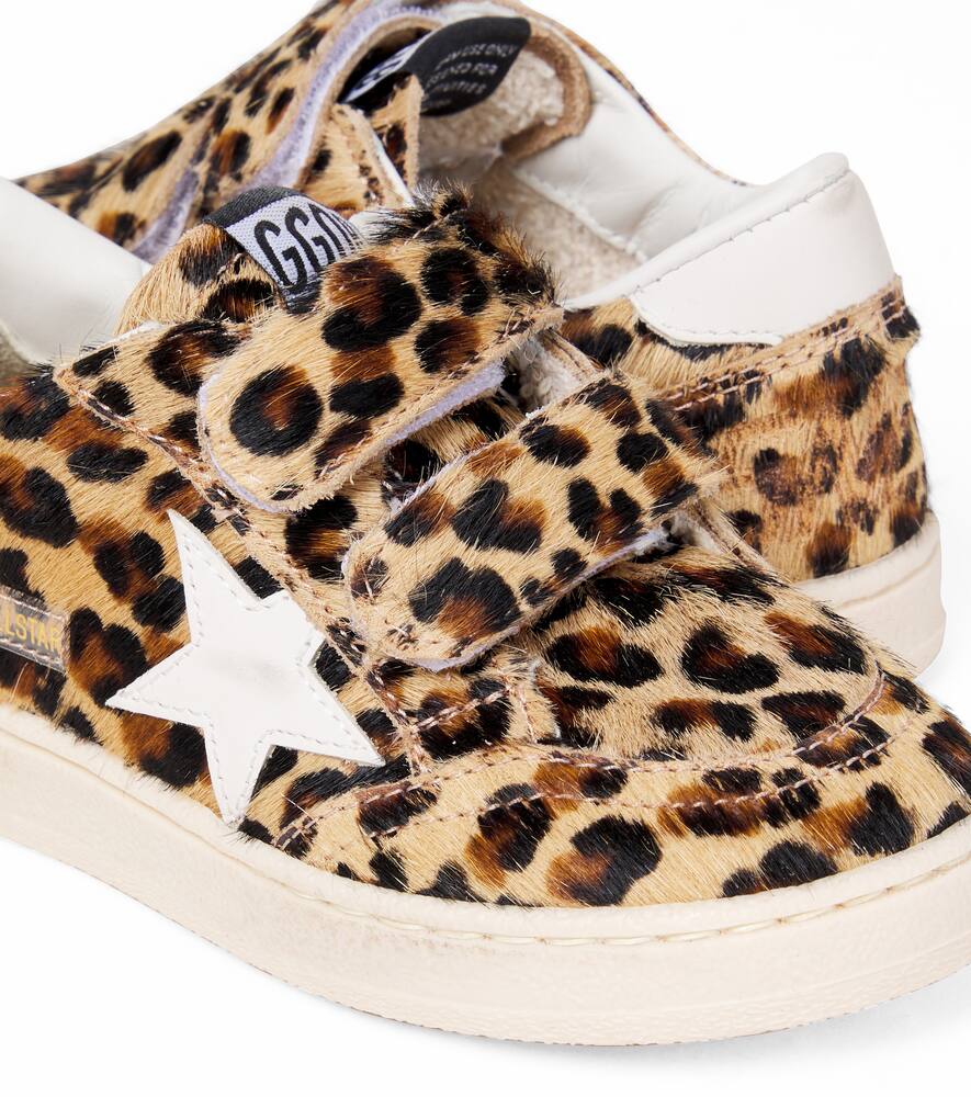 Кроссовки Ball Star из телячьей кожи с леопардовым принтом Golden Goose Kids, Brown And Black Leo/Pink — фото 4