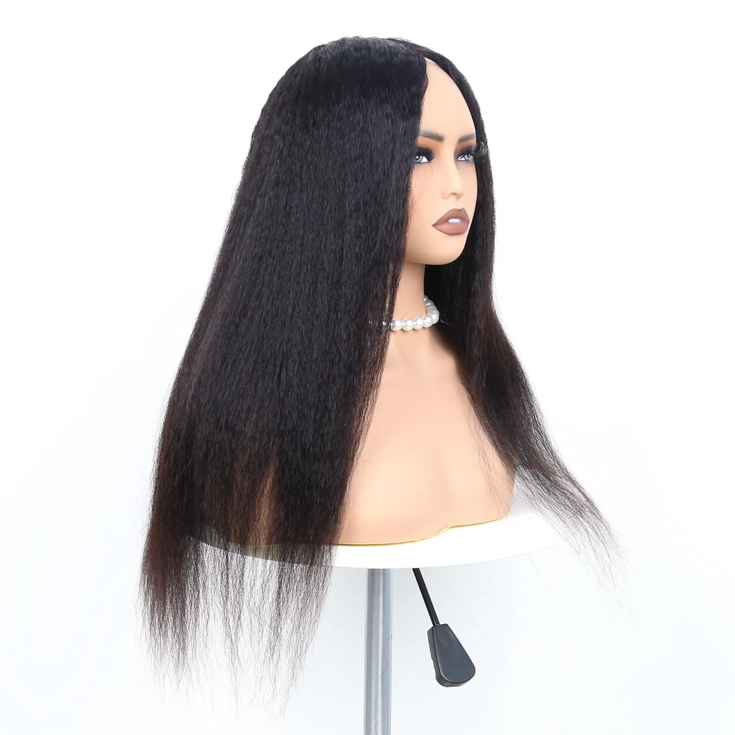 Женский парик Yaki Straight из натуральных волос 16 дюймов от Generisch Aiqi Hair, Natural Black — фото 3
