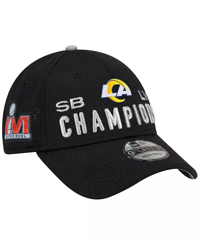 

Кепка Snapback Adjustable Hat 9FORTY для мальчиков и девочек, черная, Los Angeles Rams, Суперкубок LVI, чемпионы, коллекция трофеев в раздевалке New Era