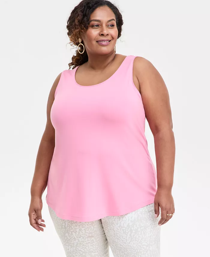 

Женская блузка без рукавов с круглым вырезом Plus Size JM Collection, красный