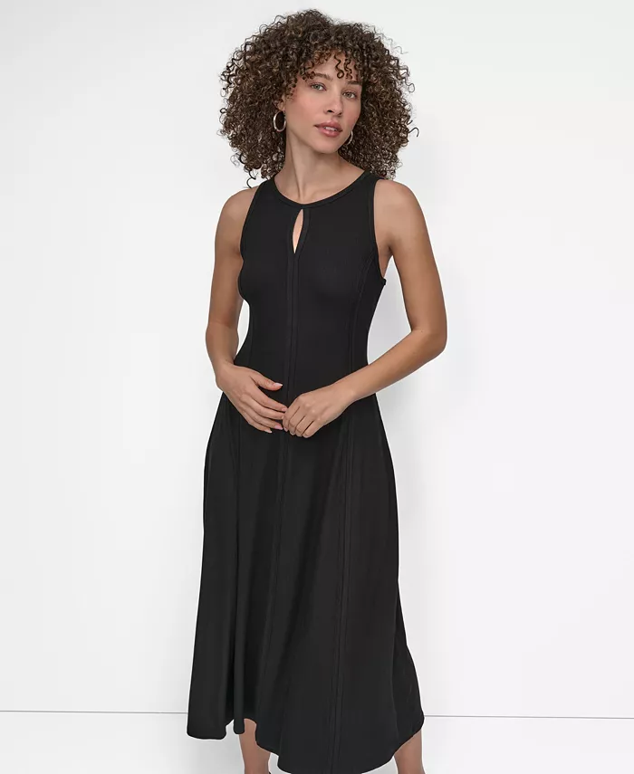 

Женское платье макси с вырезом "ключ" DKNY, черный
